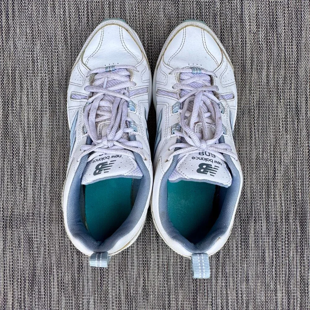 New Balance 608 Athletic Trainers Womens Sz 8.5 Mens Sz 7 White Leather - Picture 7 of 10